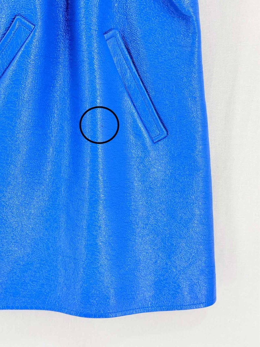 Pre-loved COURREGES Crisscross Cutout Vinyl Blue Short Dress at Reems Closet