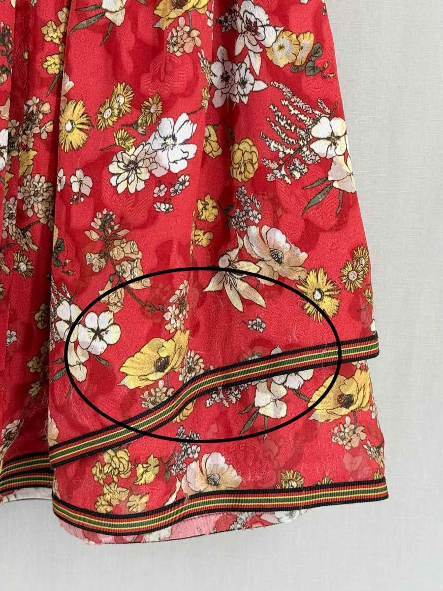 Pre - loved DEREK LAM Smocked Red Multicolor Size US 6 Top at Reems Closet