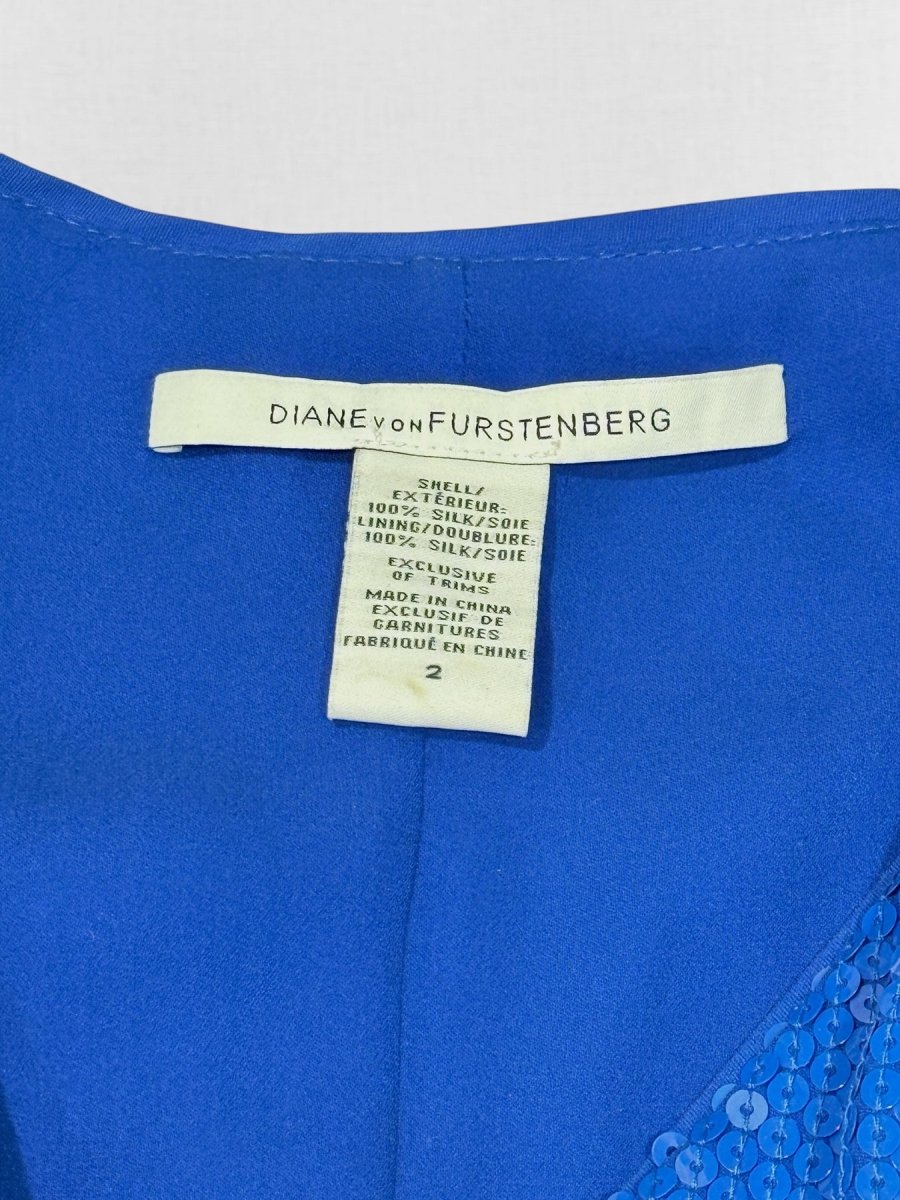 Pre - loved DIANE VON FURSTENBERG Judith Royal Blue Long Dress US2 at Reems Closet