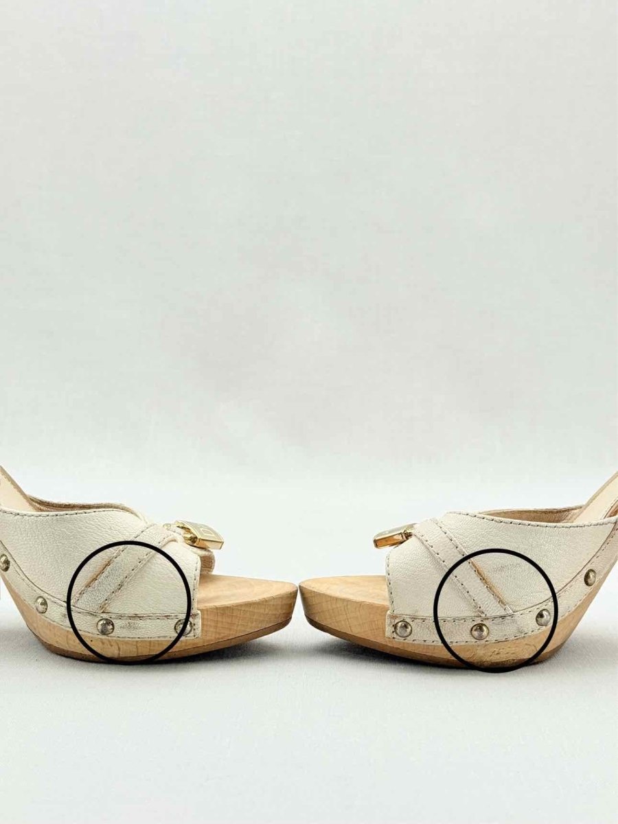 Pre - loved DIOR Lock Cream Size EU 37 Mules at Reems Closet