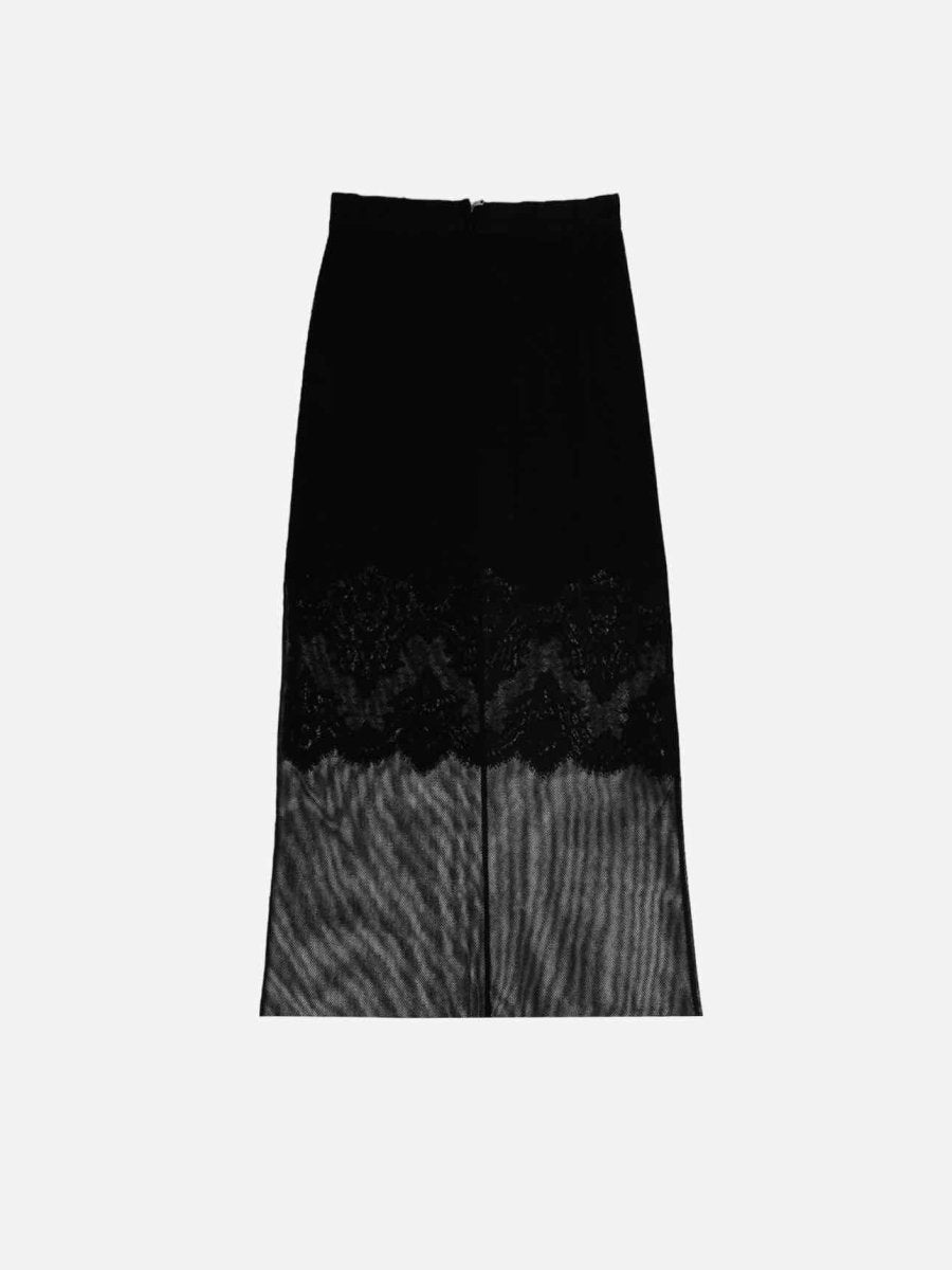 Pre-loved DOLCE & GABBANA Black Lace Midi Skirt from Reems Closet
