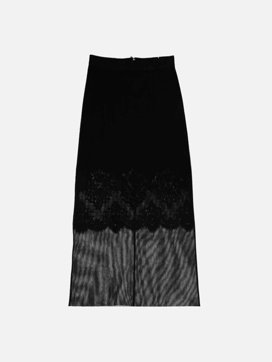 Pre-loved DOLCE & GABBANA Black Lace Midi Skirt from Reems Closet