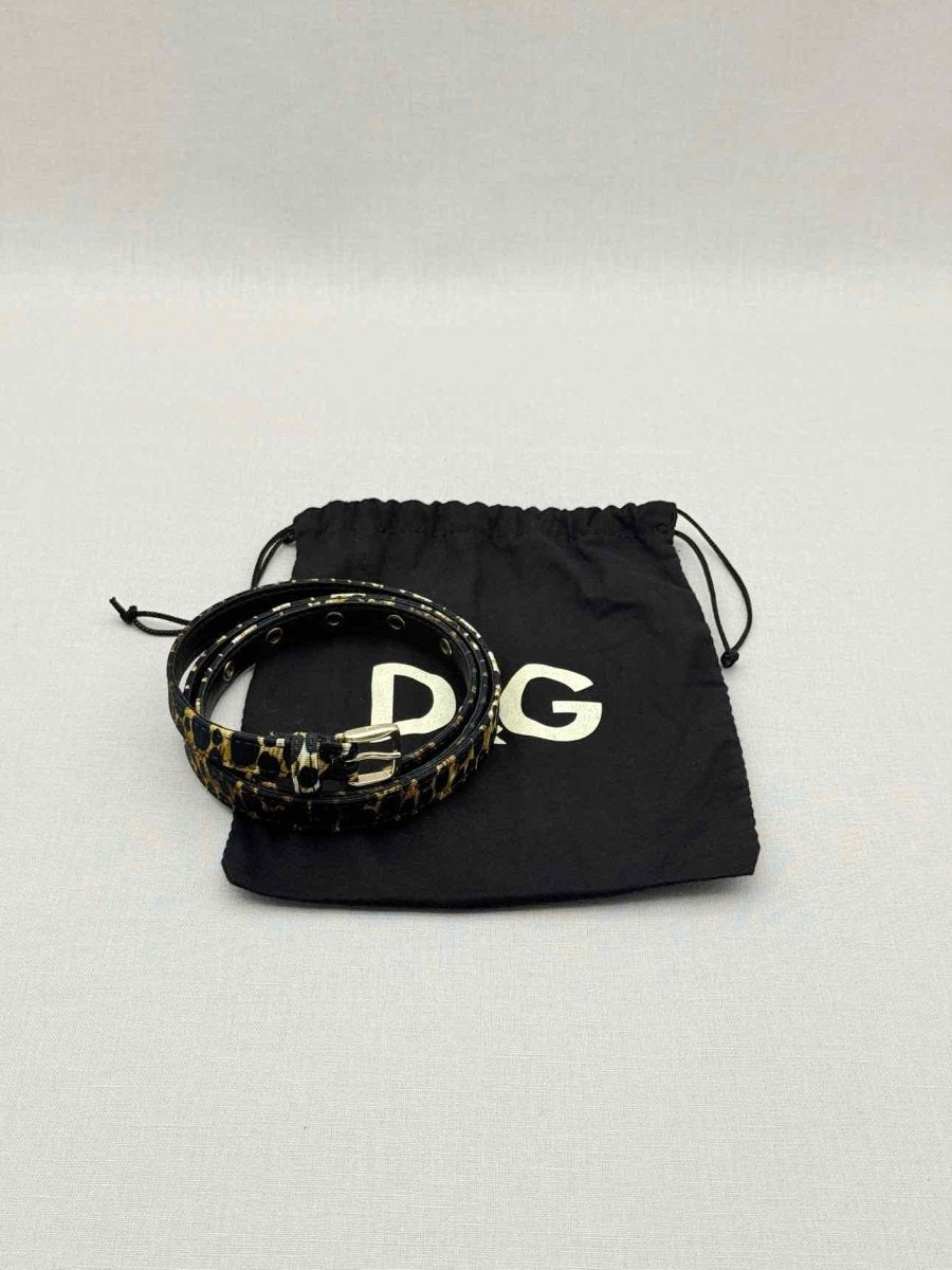 Pre - loved DOLCE & GABBANA Black Multicolor Leopard Belt at Reems Closet