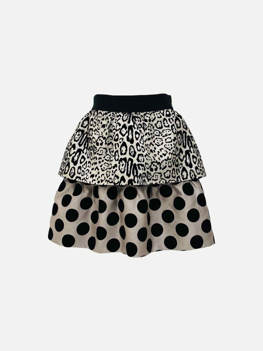 Pre-loved DOLCE & GABBANA Black & White Printed Mini Skirt from Reems Closet