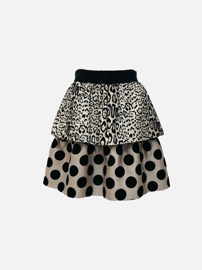 Pre-loved DOLCE & GABBANA Black & White Printed Mini Skirt from Reems Closet