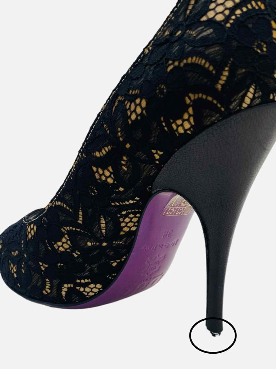 Pre - loved DOLCE & GABBANA Open Toe Black Size EU 38 Pumps at Reems Closet
