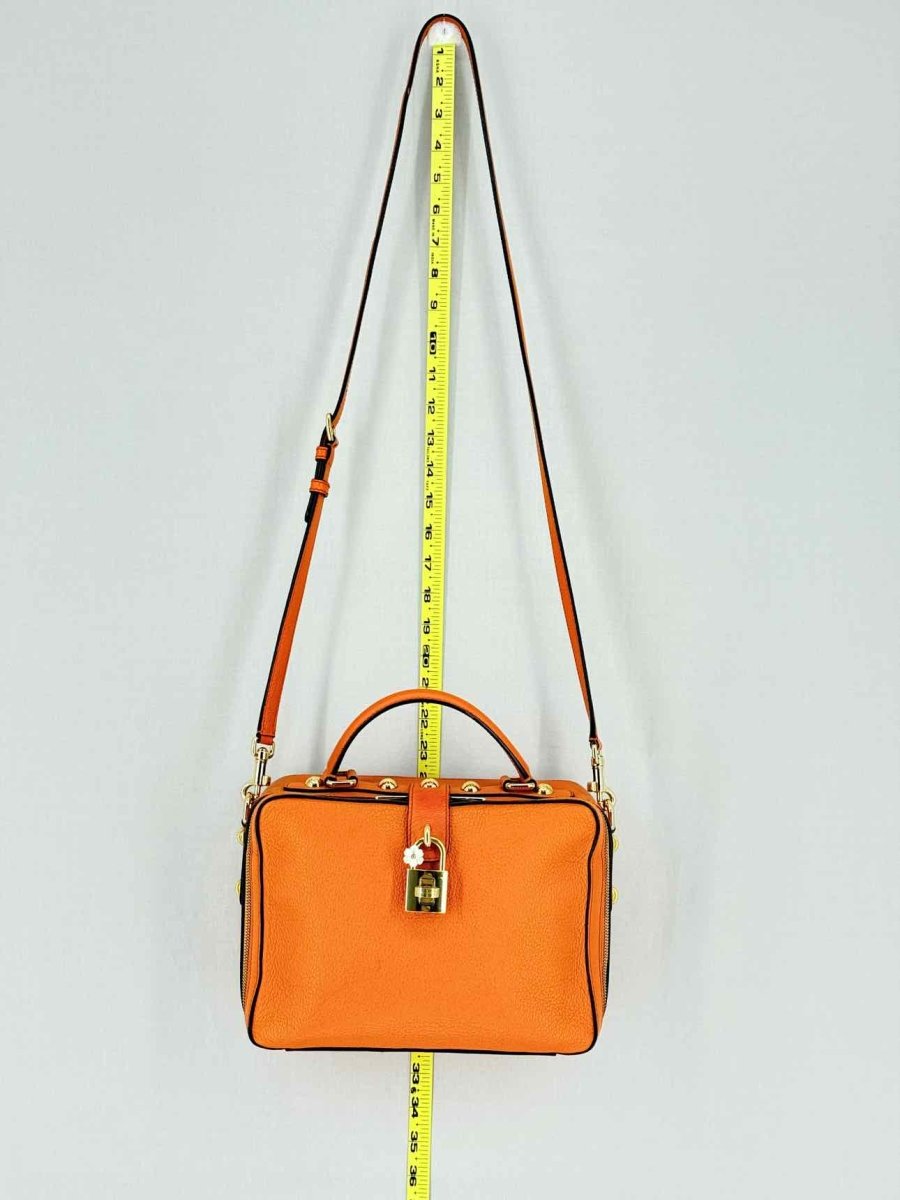 Pre - loved DOLCE & GABBANA Rosaria Box Orange Top Handle at Reems Closet