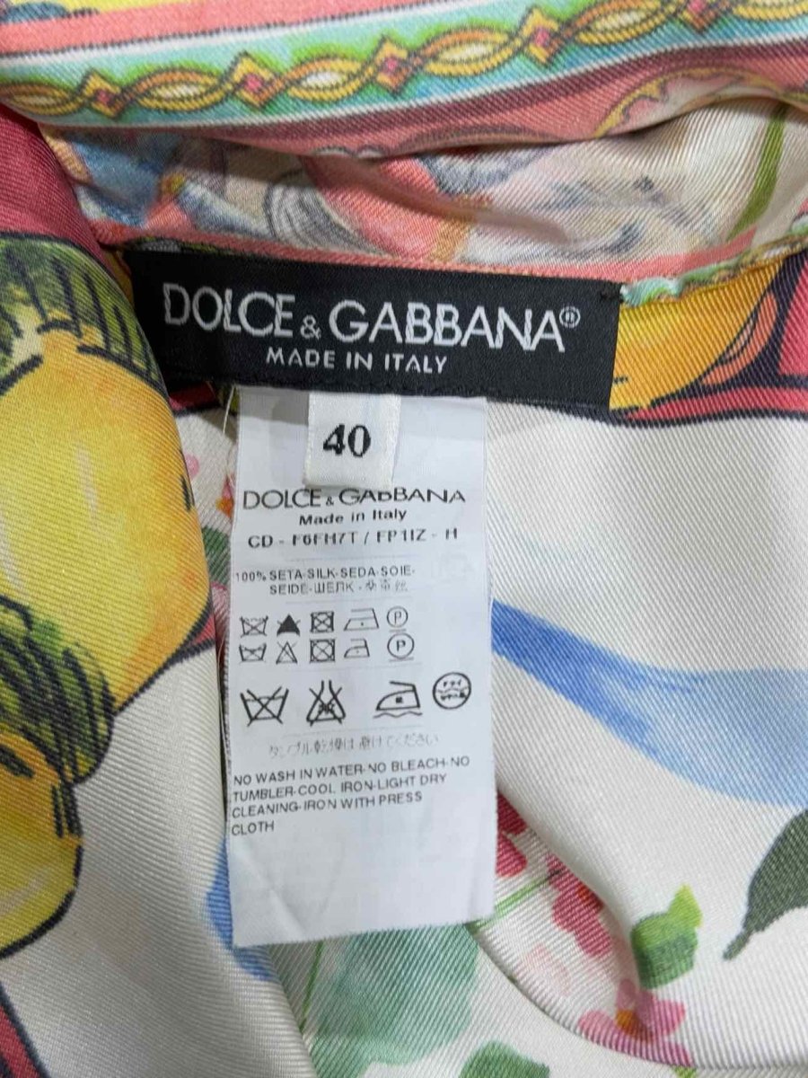 Pre - loved DOLCE & GABBANA Shift Red Multicolor Short Dress at Reems Closet