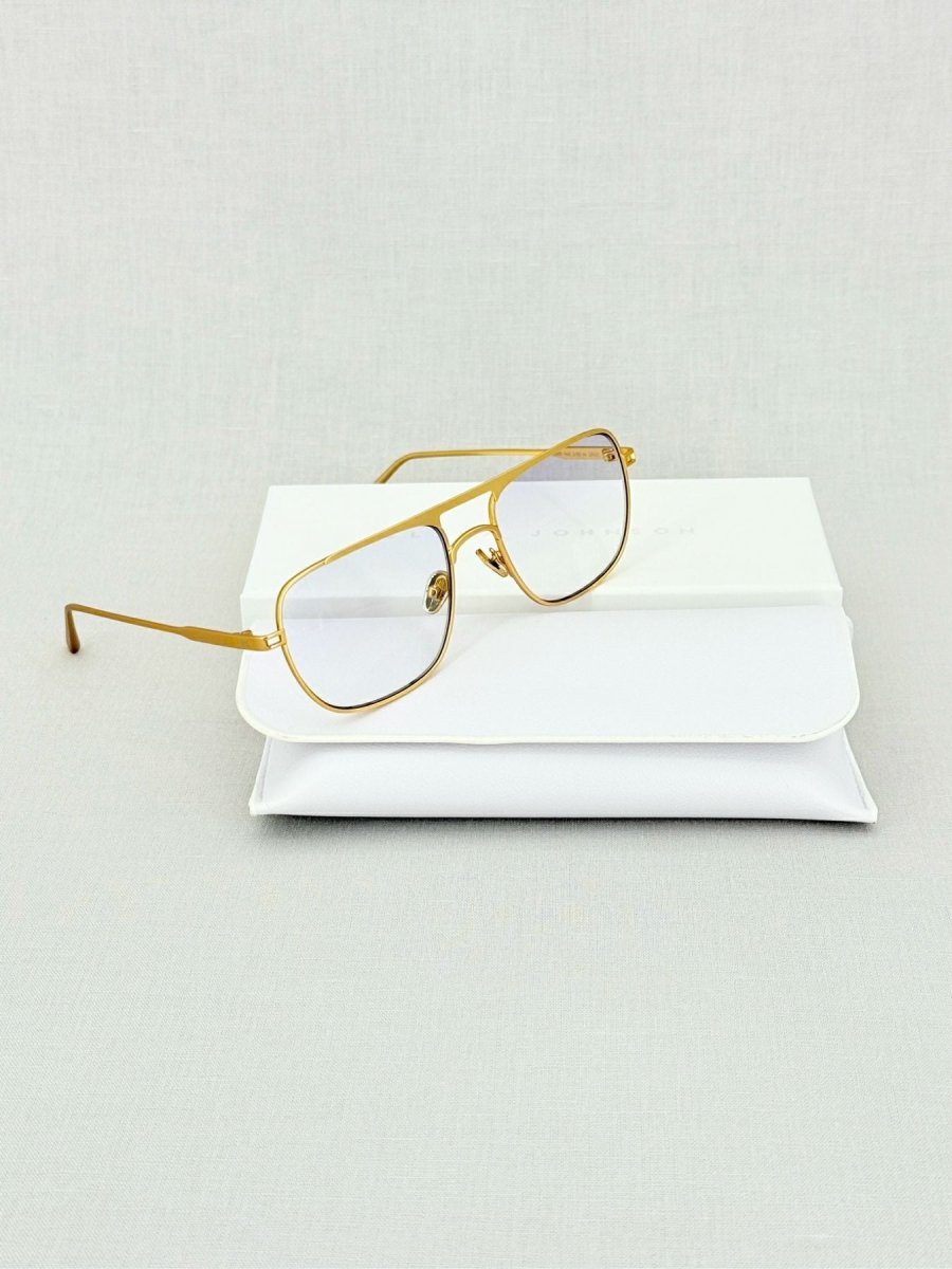 Pre - loved ELISA JOHNSON Gold Tone Sunglasses at Reems Closet