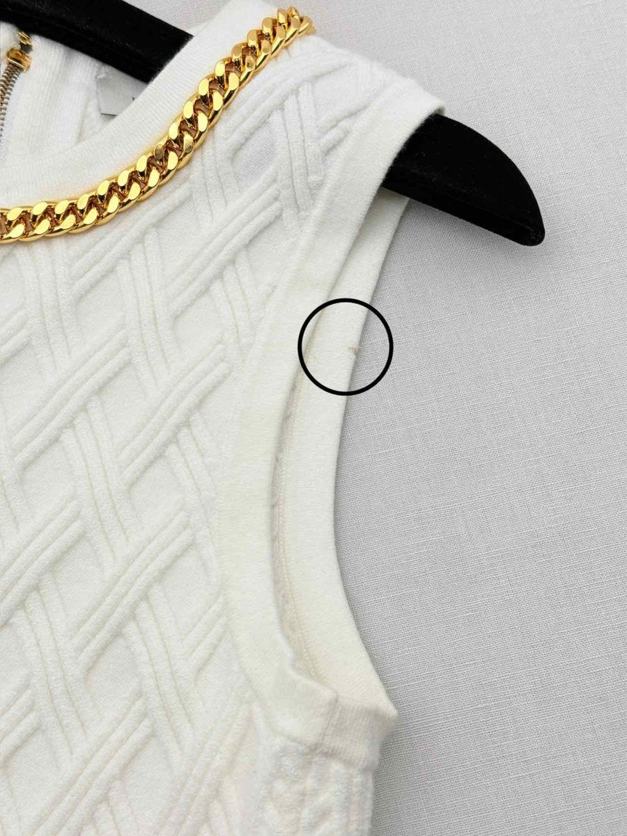 Pre - loved ELISABETTA FRANCHI Cream Size US 4 Tank Top at Reems Closet