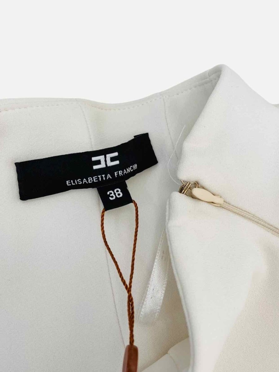 Pre - loved ELISABETTA FRANCHI Wide Leg White Size US 2 Pants at Reems Closet