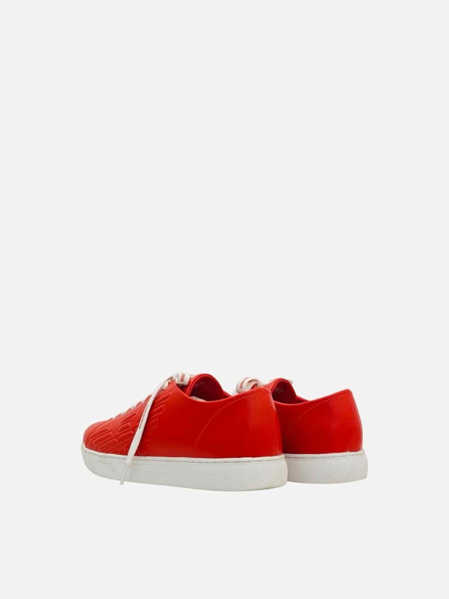 Pre-loved EMPORIO ARMANI Red & White Sneakers from Reems Closet