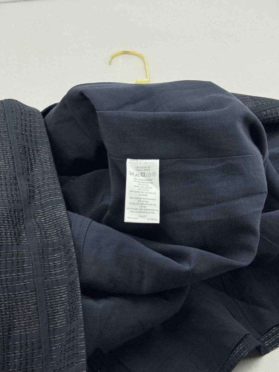 Pre - loved FARHI Navy Blue Woven Size US 4 Knee Length Dress at Reems Closet