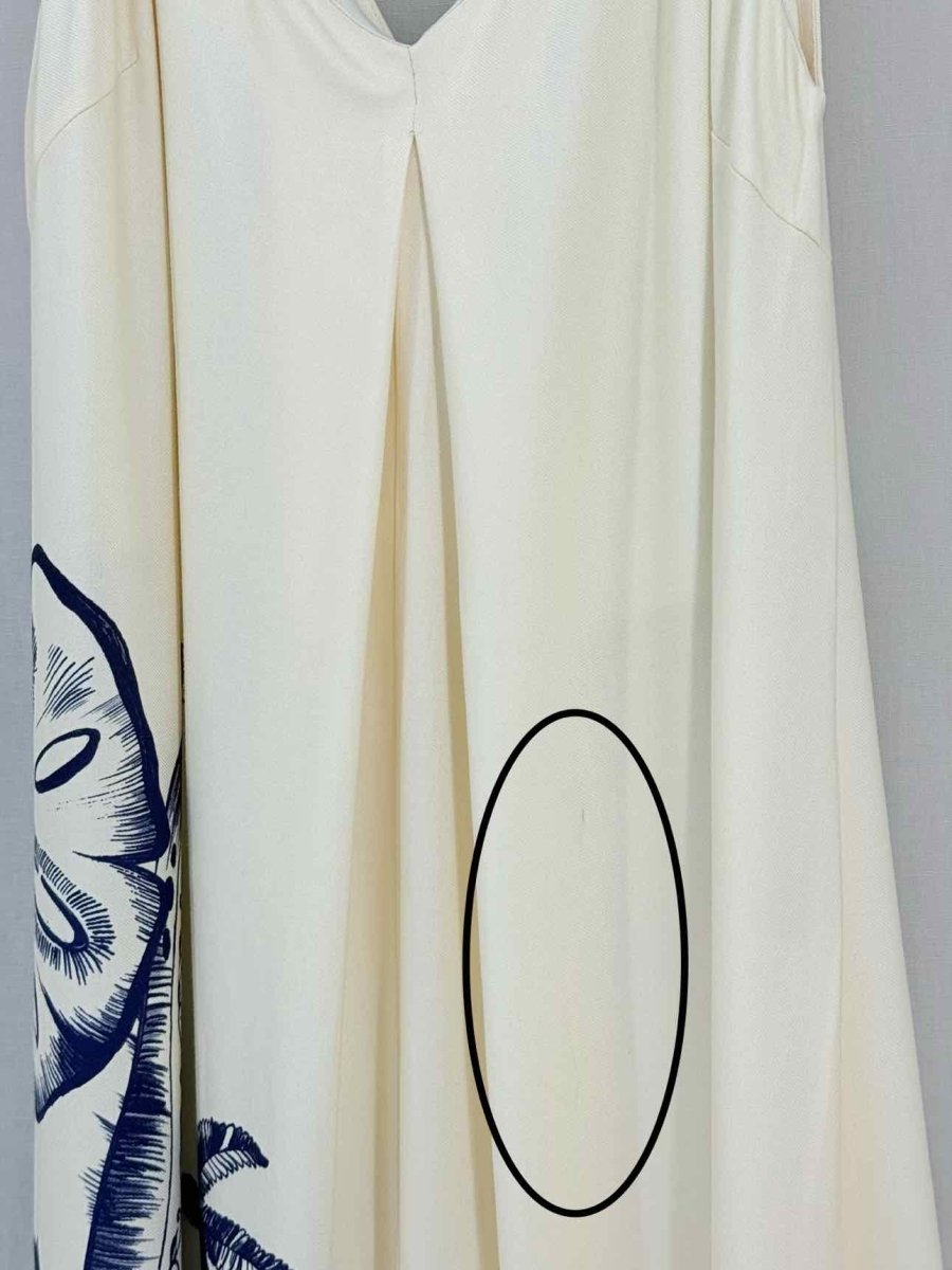 Pre - loved FARM RIO Cream & Navy Blue Size Medium Jumpsuit at Reems Closet