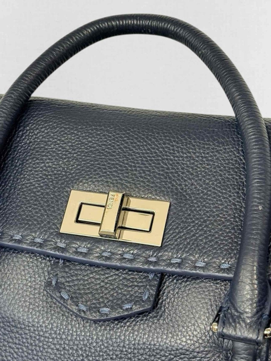 Pre - loved FENDI Blue Top Handle at Reems Closet