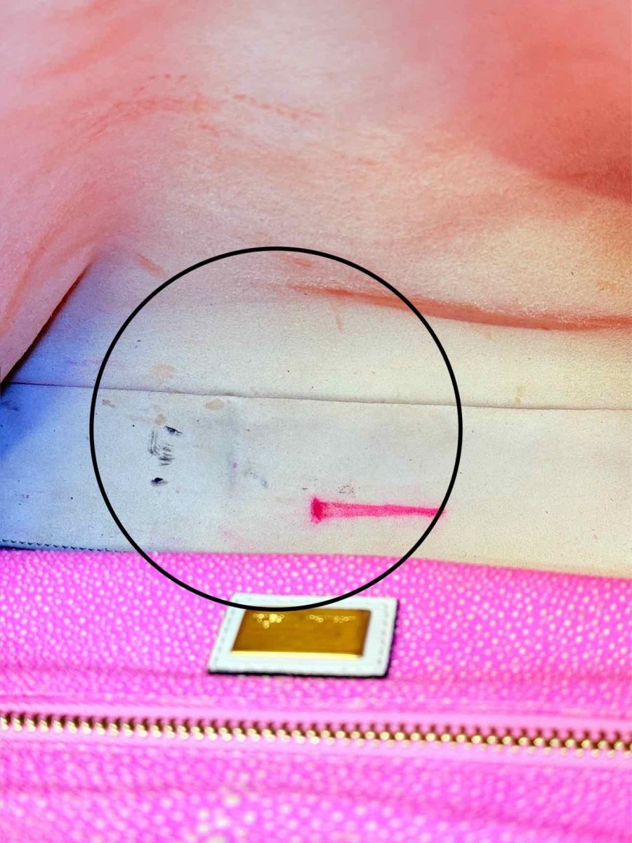 Pre - loved FENDI Peekaboo Off - white Top Handle at Reems Closet