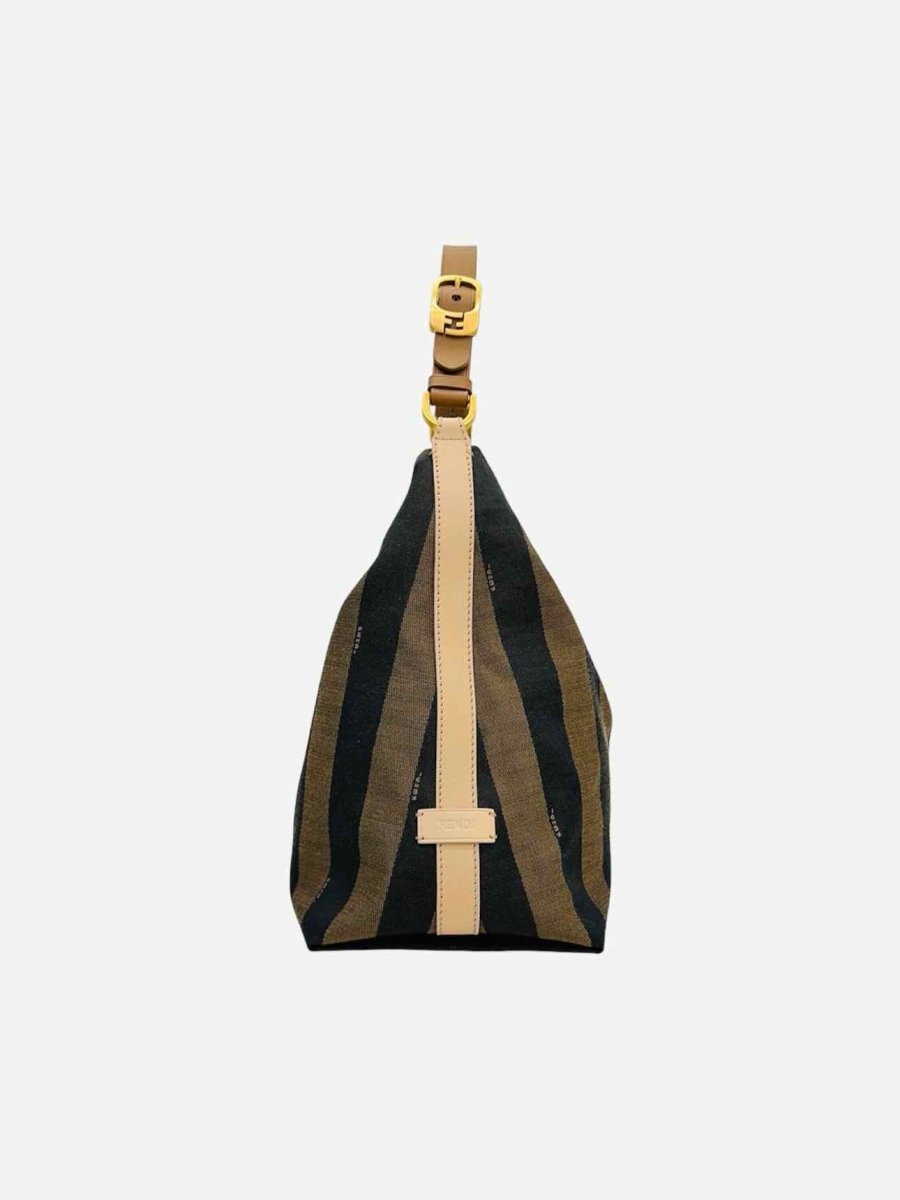 Pre-loved FENDI Pequin Tobacco Striped Hobo bag from Reems Closet