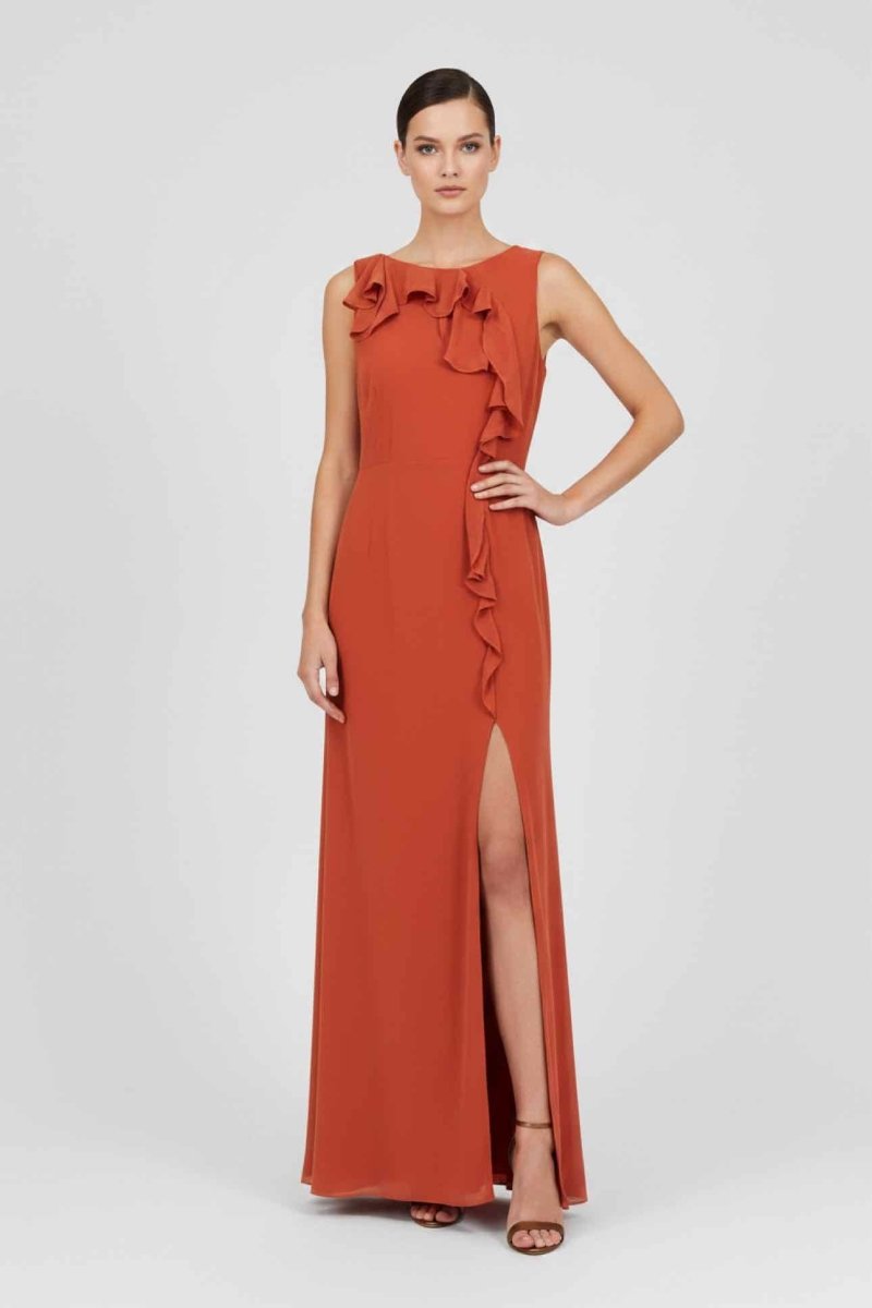 Pre-loved FENDI Rusty Orange Size US 8 Long Dress at Reems Closet