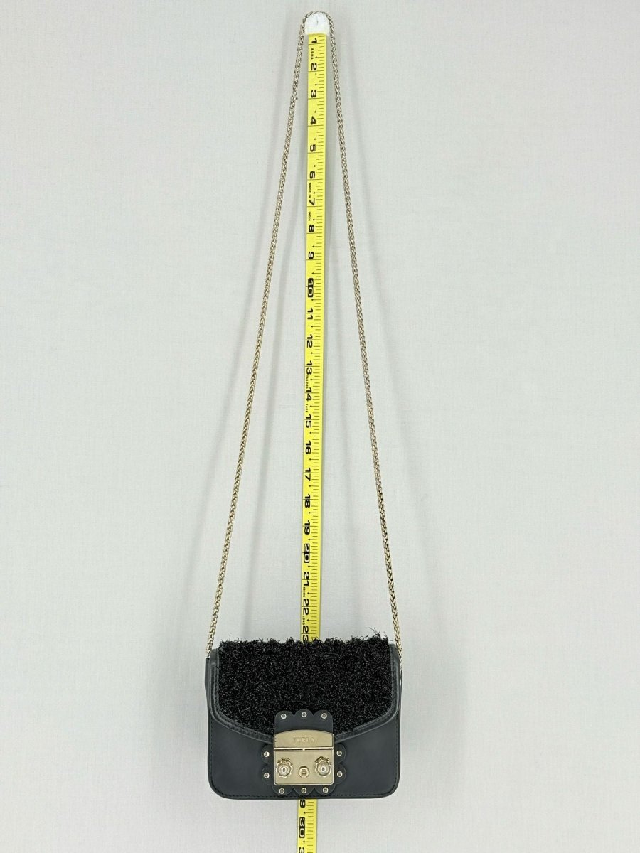 Pre - loved FURLA Metropolis Black Crossbody at Reems Closet