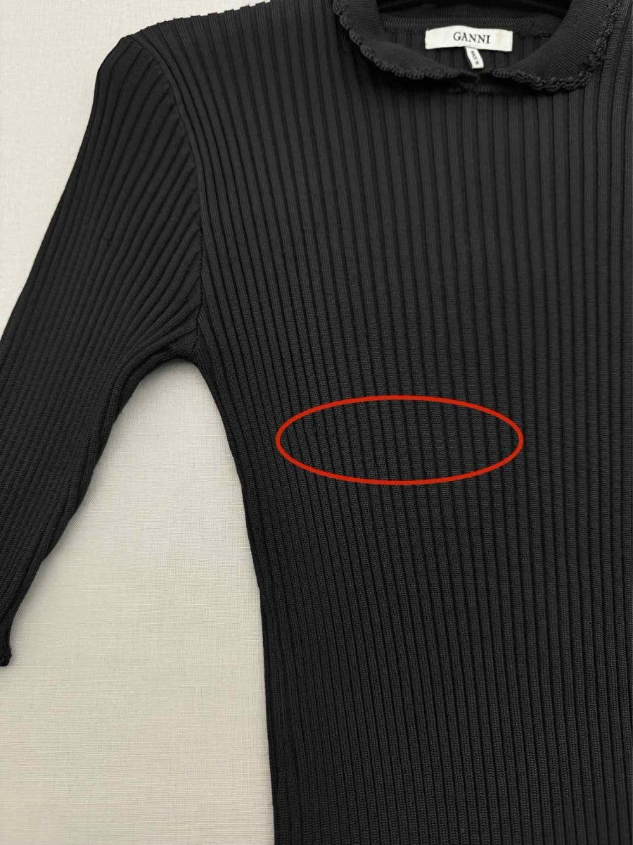 Pre - loved GANNI Black Ribbed Size Medium Top at Reems Closet