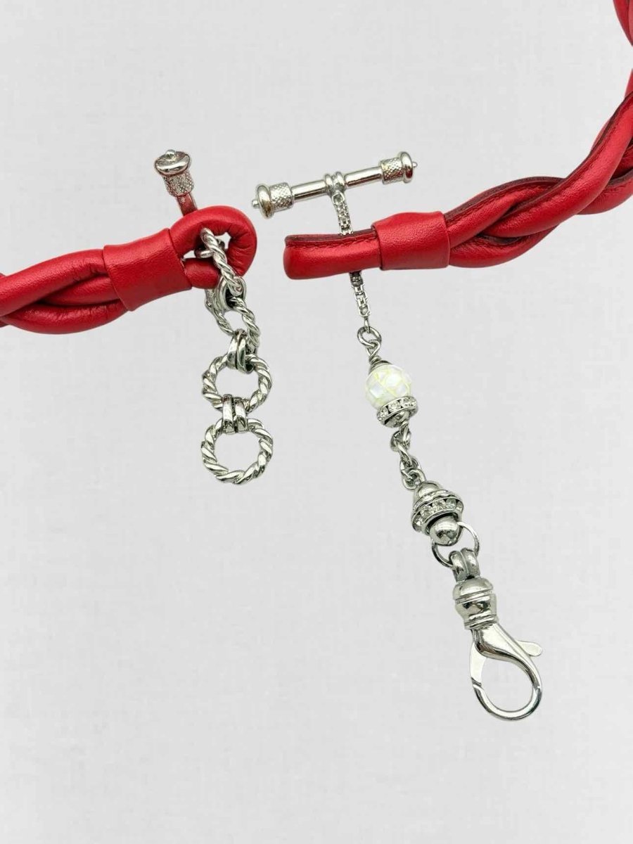 Pre - loved GIANFRANCO FERRE Red Chain Link Belt at Reems Closet