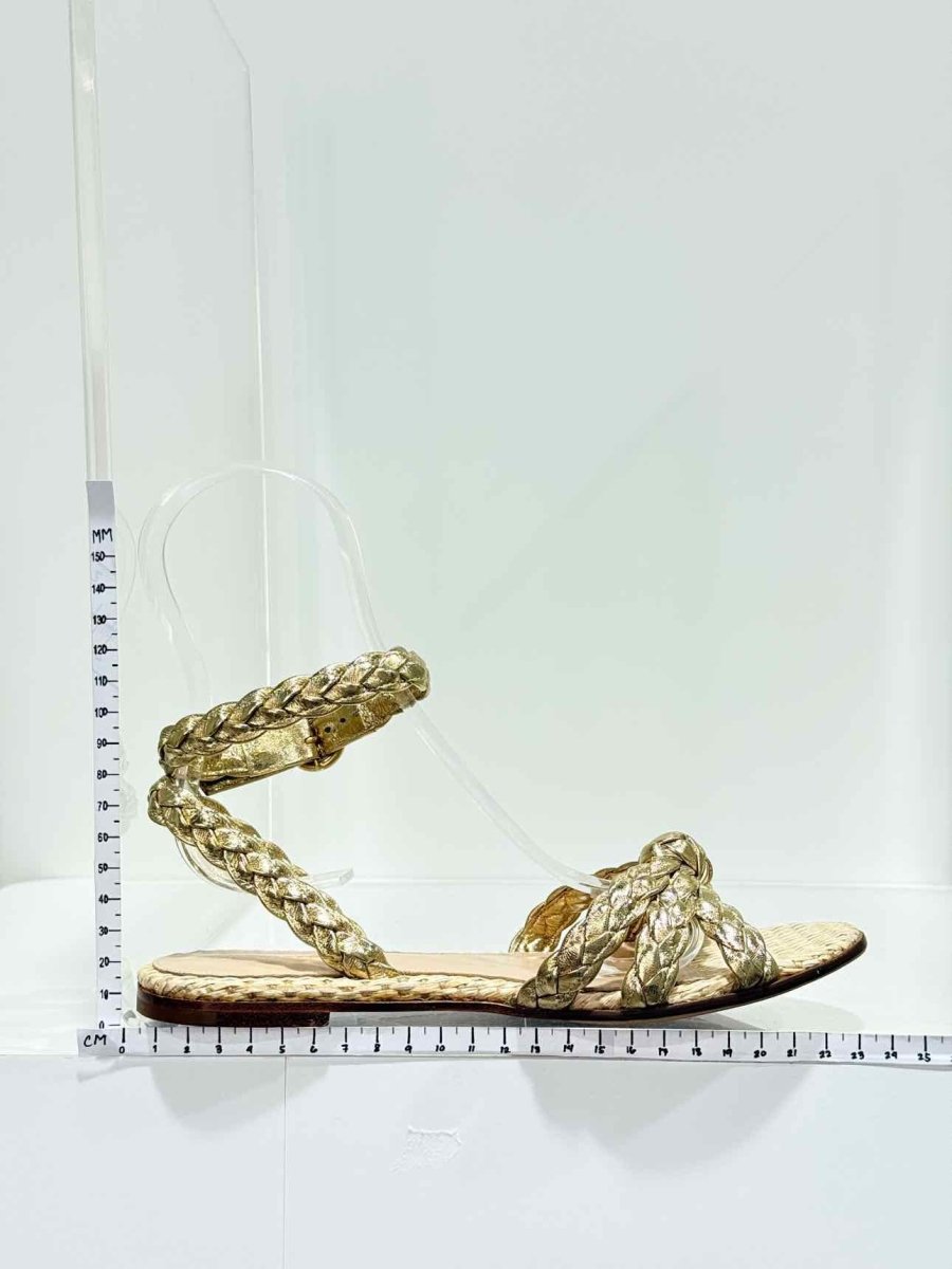 Pre - loved GIANVITO ROSSI Bee Gold Size EU 35.5 Sandals at Reems Closet
