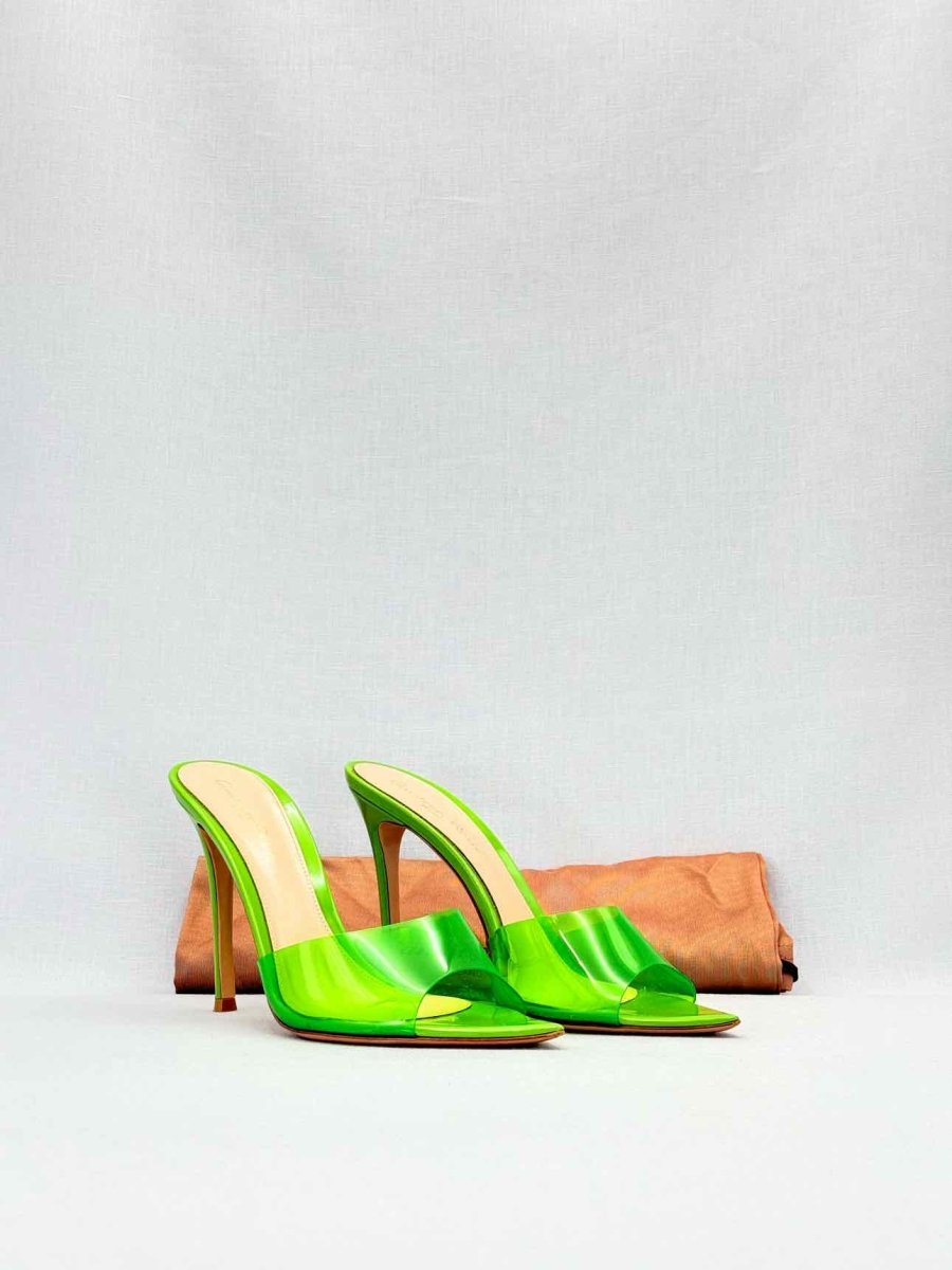 Pre - loved GIANVITO ROSSI Green Mules 38 at Reems Closet