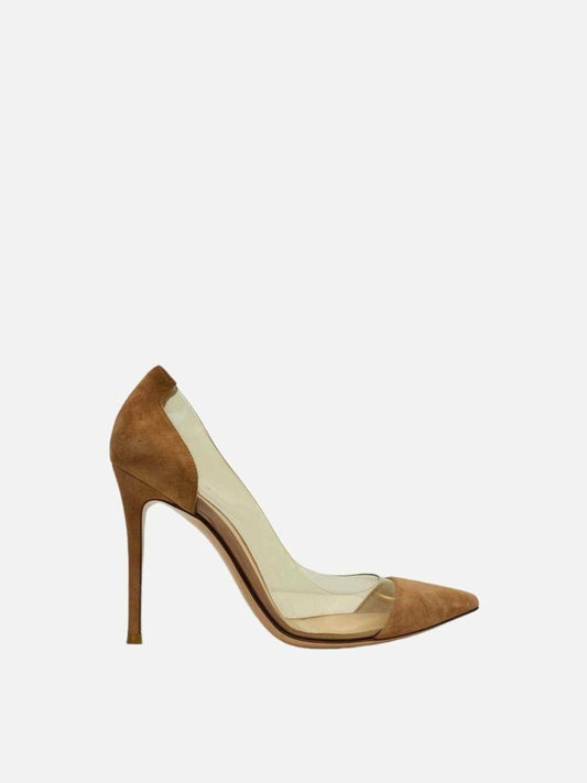 Pre-loved GIANVITO ROSSI Plexi Beige Pumps from Reems Closet