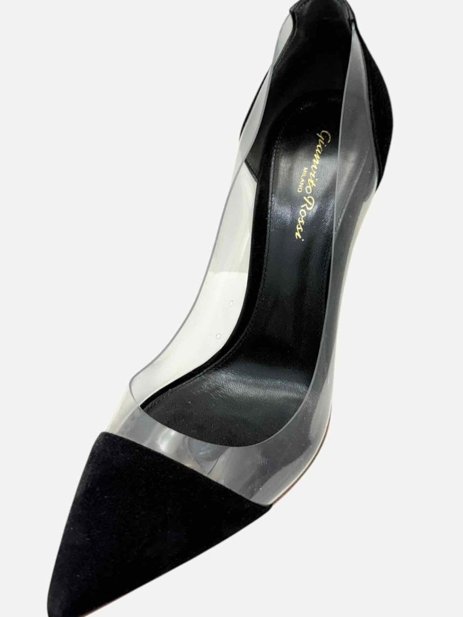 Pre - loved GIANVITO ROSSI Plexi Black Pumps 40 at Reems Closet