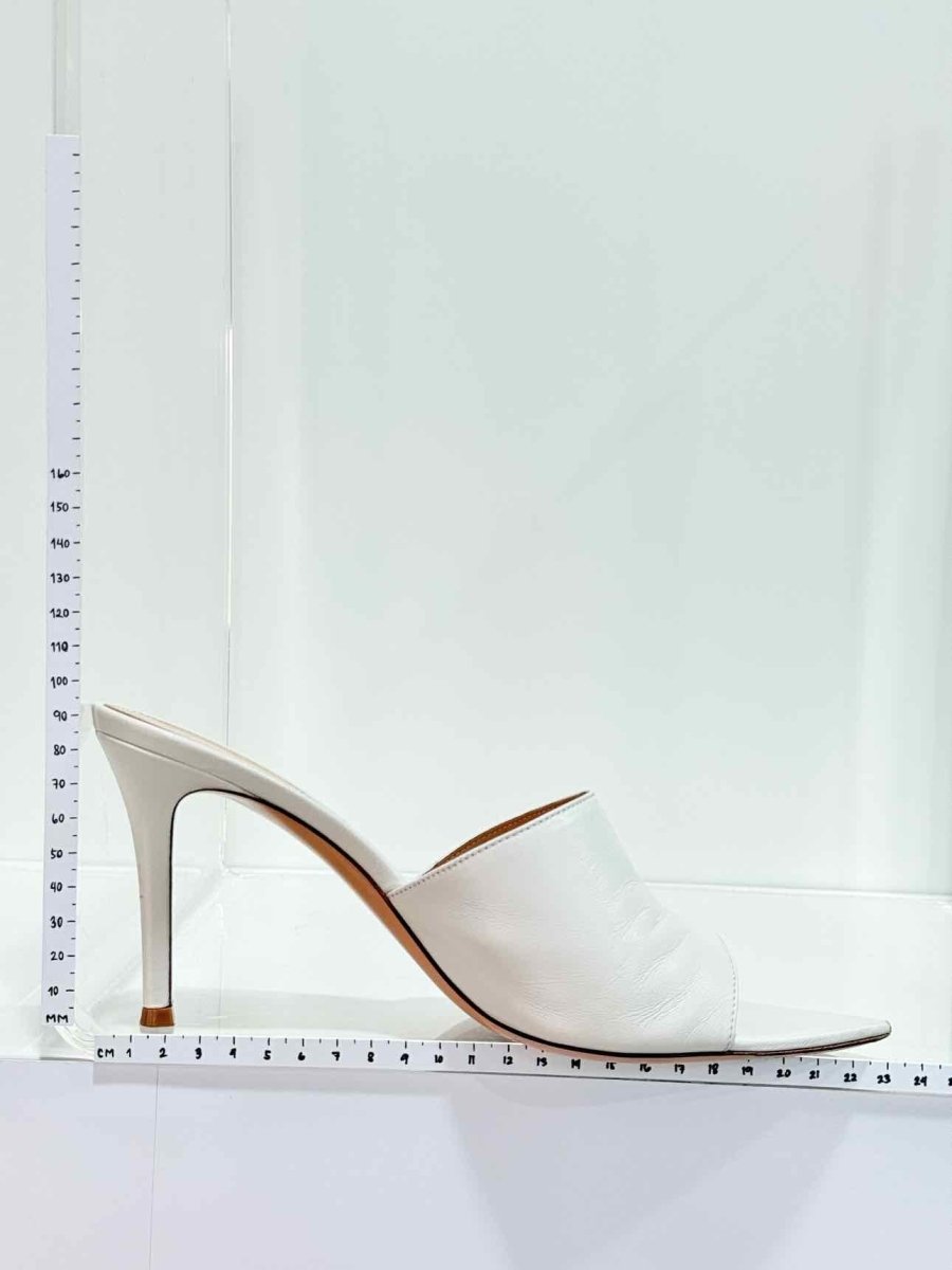 Pre - loved GIANVITO ROSSI White Size EU 38.5 Heeled Sandals at Reems Closet