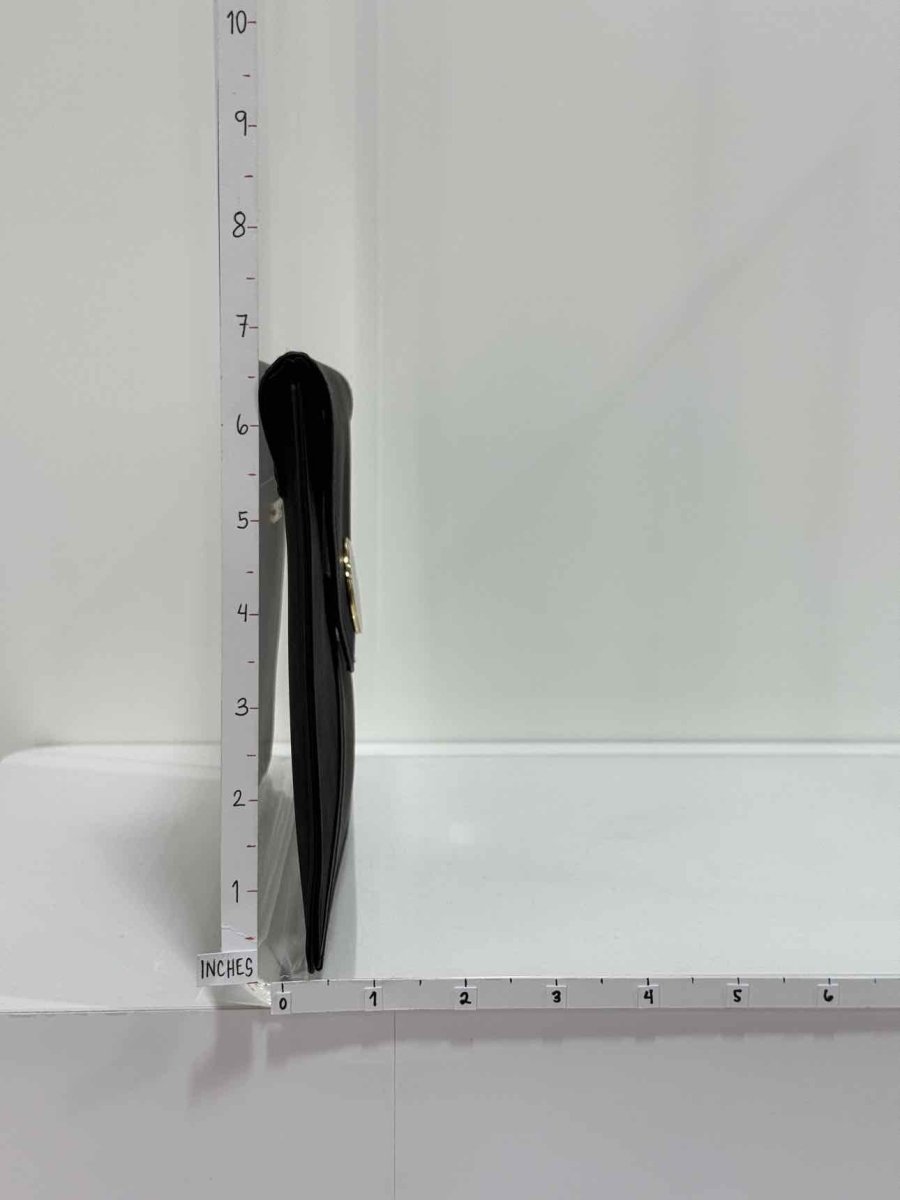 Pre - loved GIORGIO ARMANI Envelope Black Clutch at Reems Closet