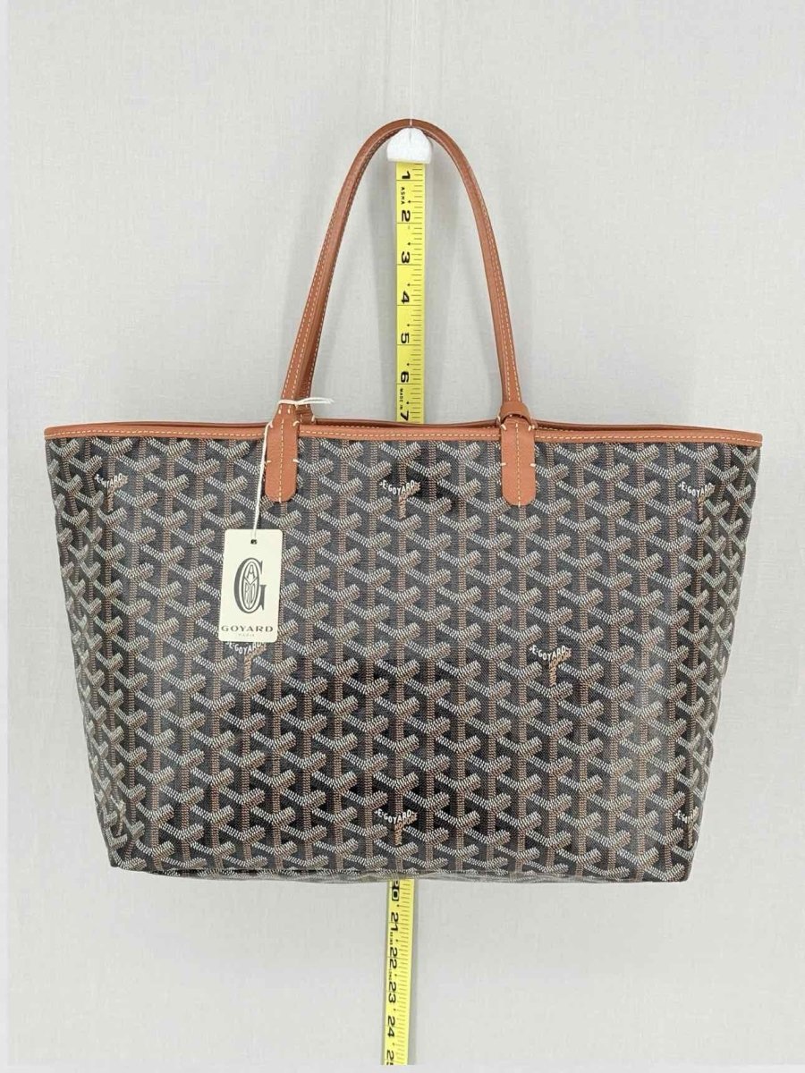 Pre - loved GOYARD Saint Louis PM Black & Tan Tote Bag at Reems Closet