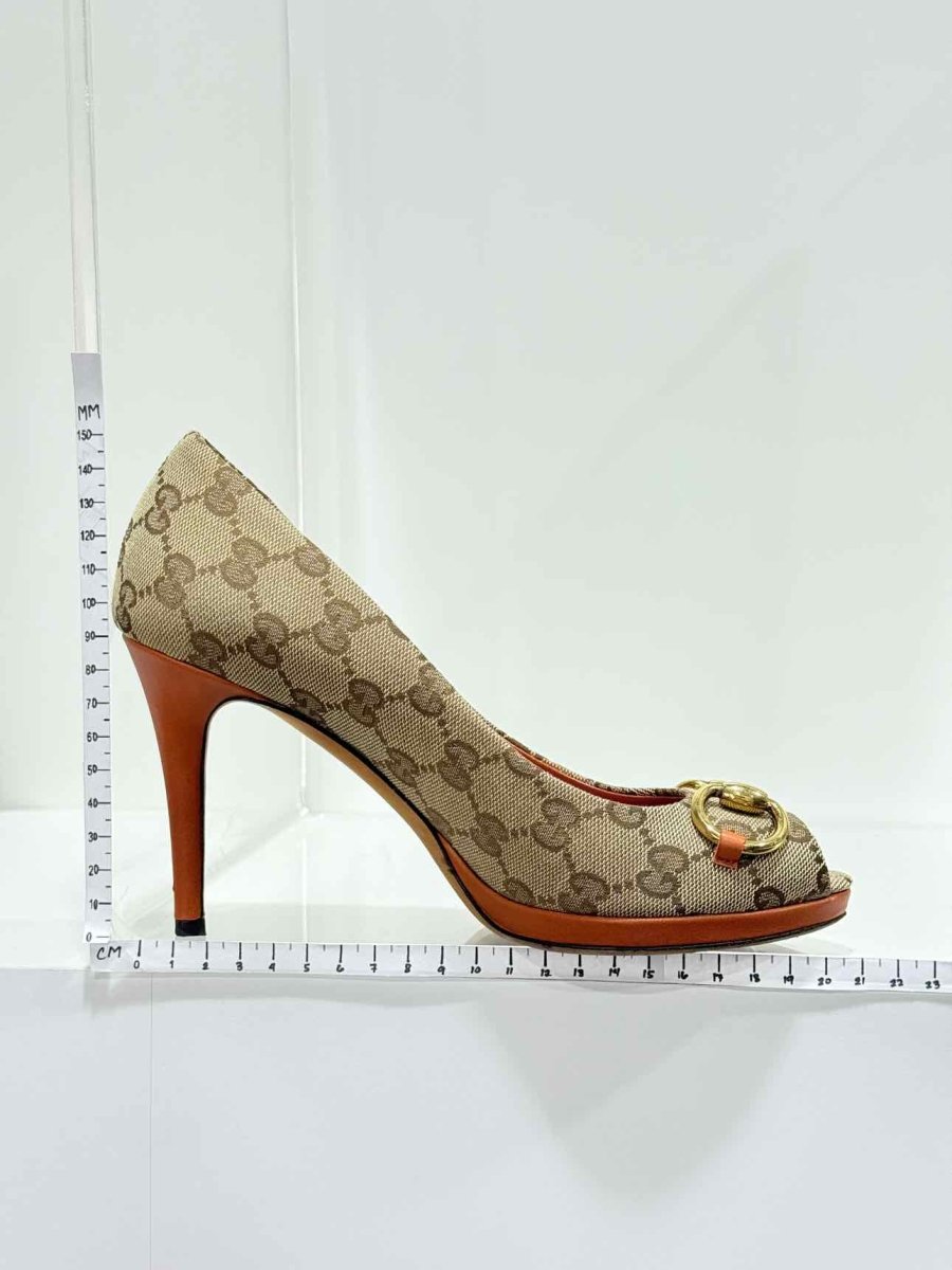 Pre - loved GUCCI Beige & Orange Guccissima Size EU 37 Pumps at Reems Closet