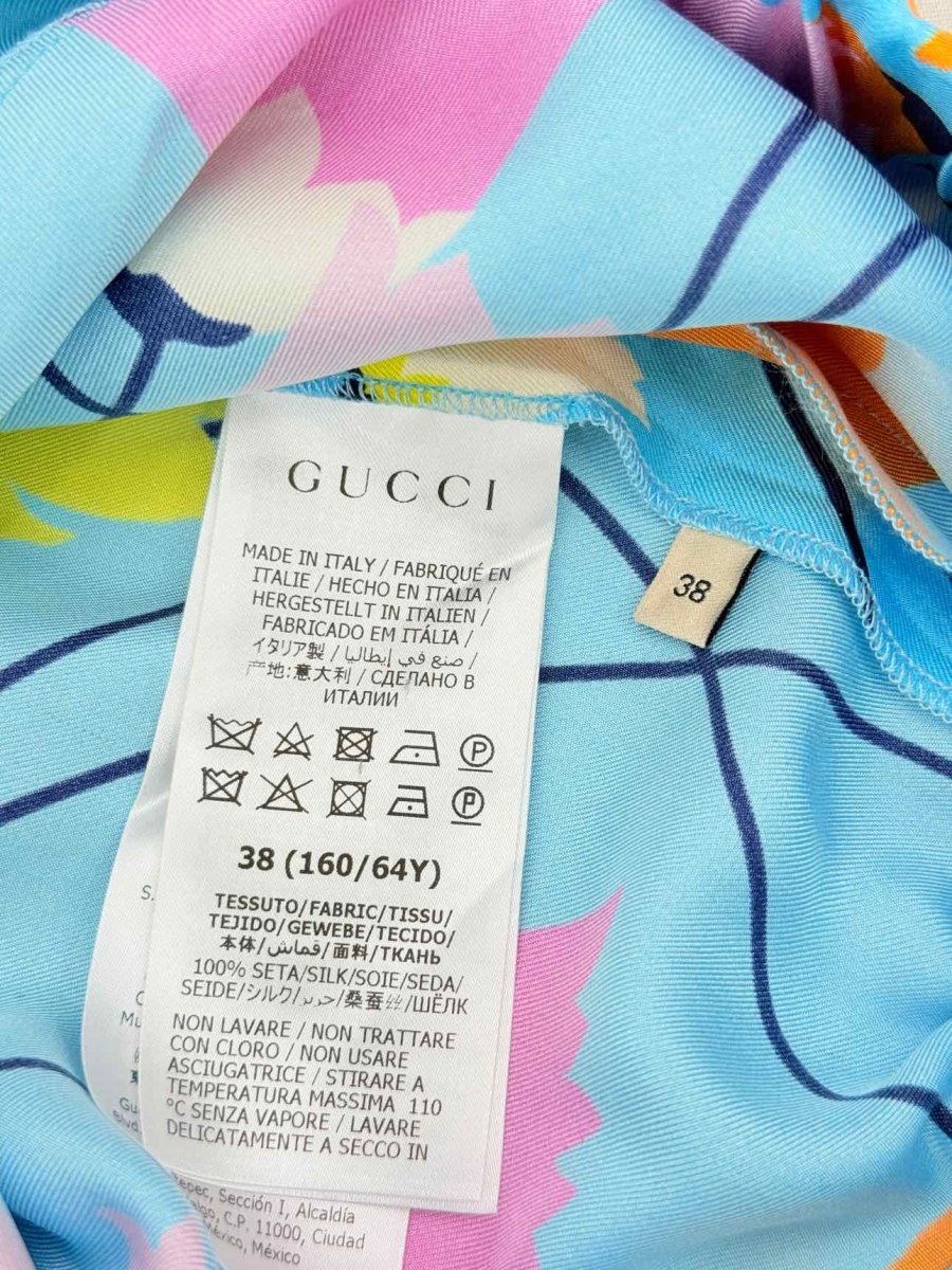 Pre - loved GUCCI Blue Multicolor Tulip Print Size US 2 Outfit Set at Reems Closet