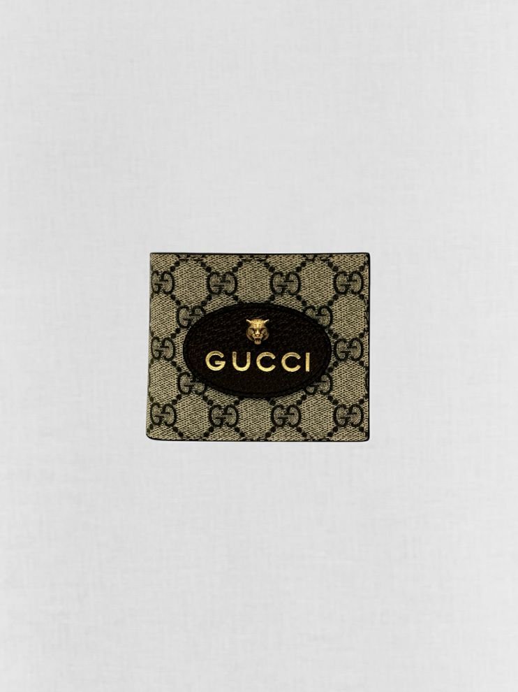 GUCCI Brown Yellow GG Supreme Tiger Wallet Reems Closet