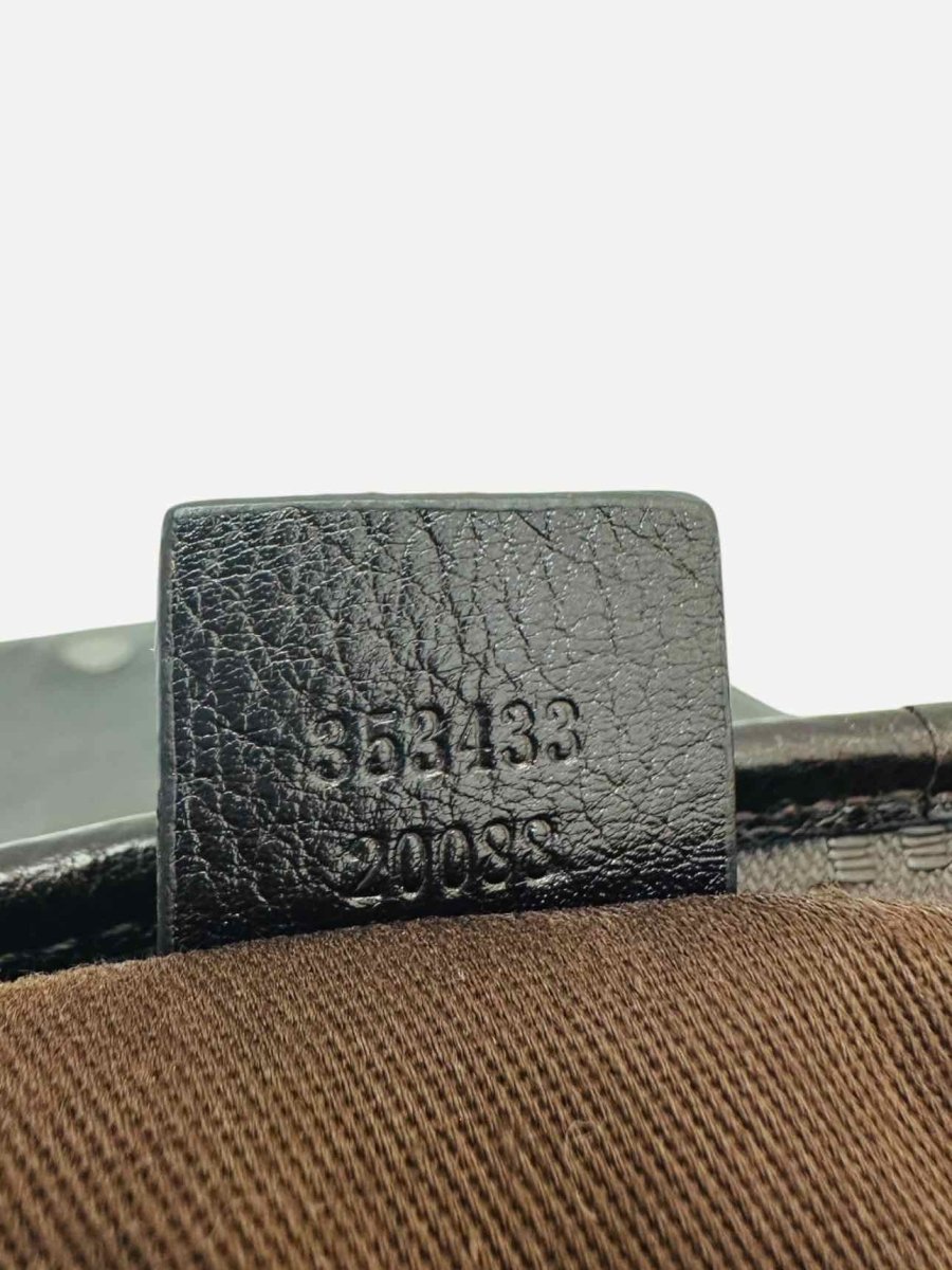 Pre - loved GUCCI Diamante Imprime Black Messenger at Reems Closet