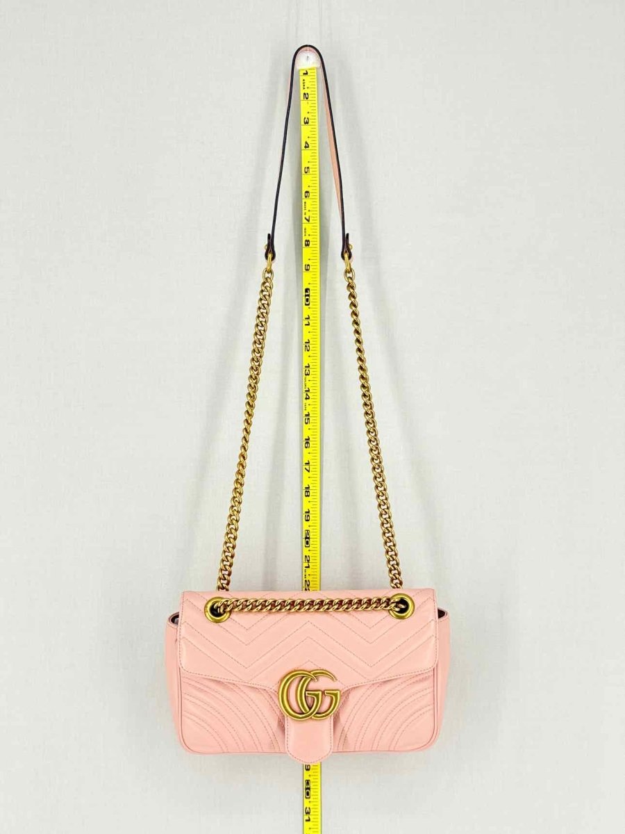 Pre - loved GUCCI Marmont Pale Pink Shoulder Bag at Reems Closet