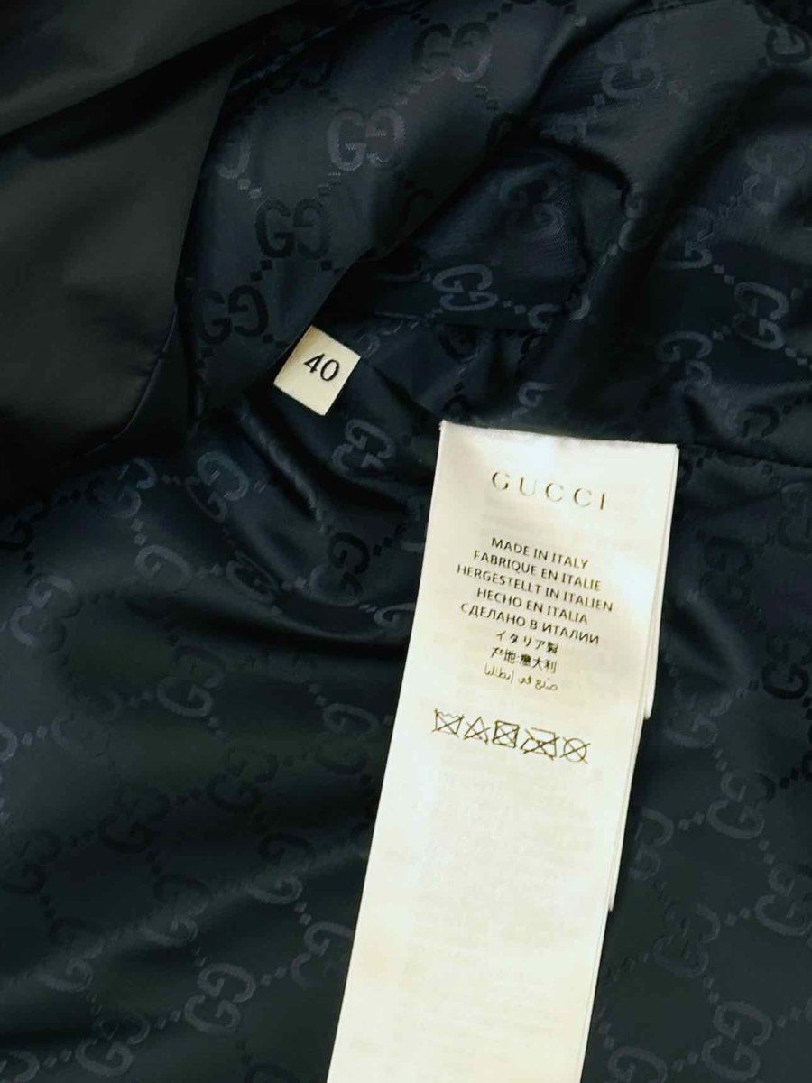 Pre - loved GUCCI Quilted Navy Blue Jacket US4 at Reems Closet