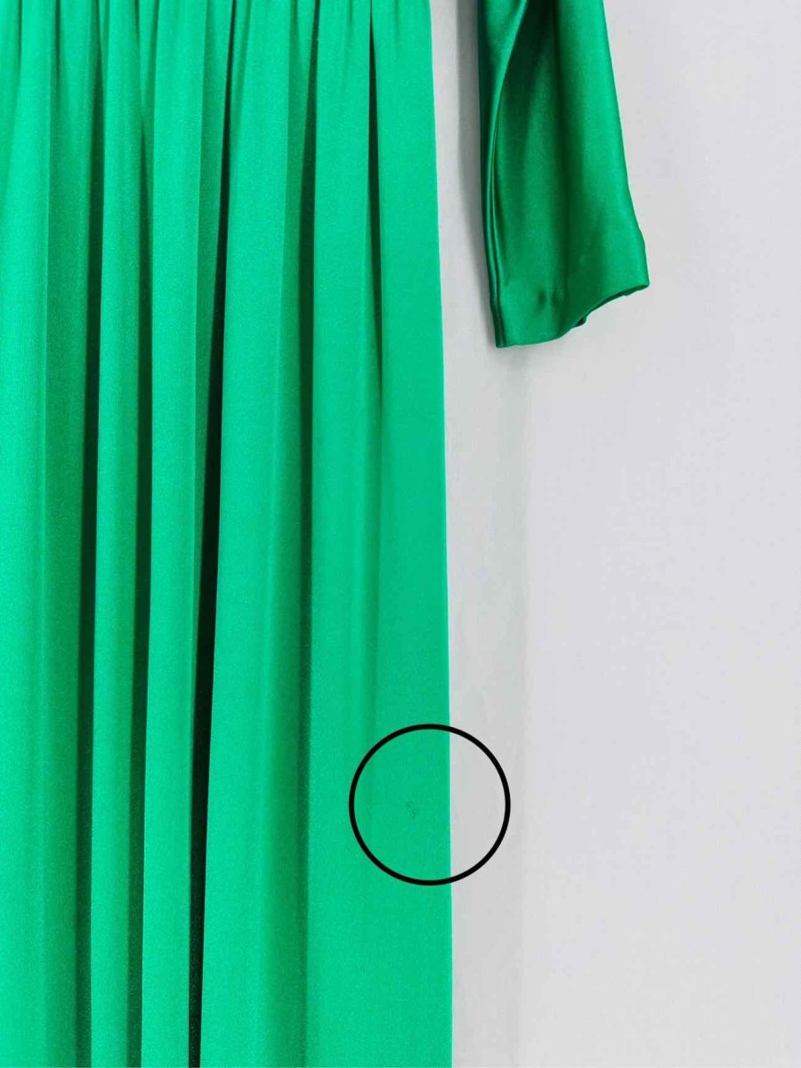 Pre - loved HALSTON HERITAGE Pleated Green Long Dress at Reems Closet