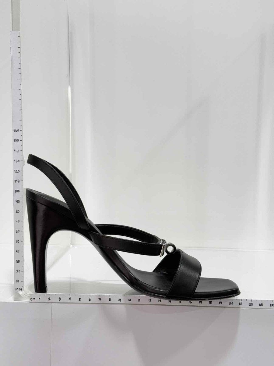 Pre - loved HERMES Black Size EU 38 Heeled Sandals at Reems Closet