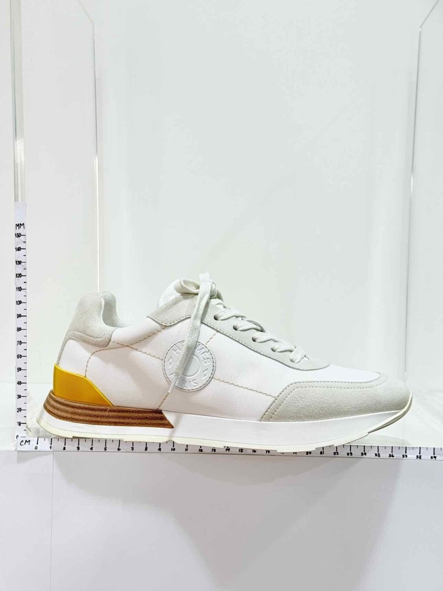 Pre - loved HERMES Drive White & Grey Size EU 39 Sneakers at Reems Closet