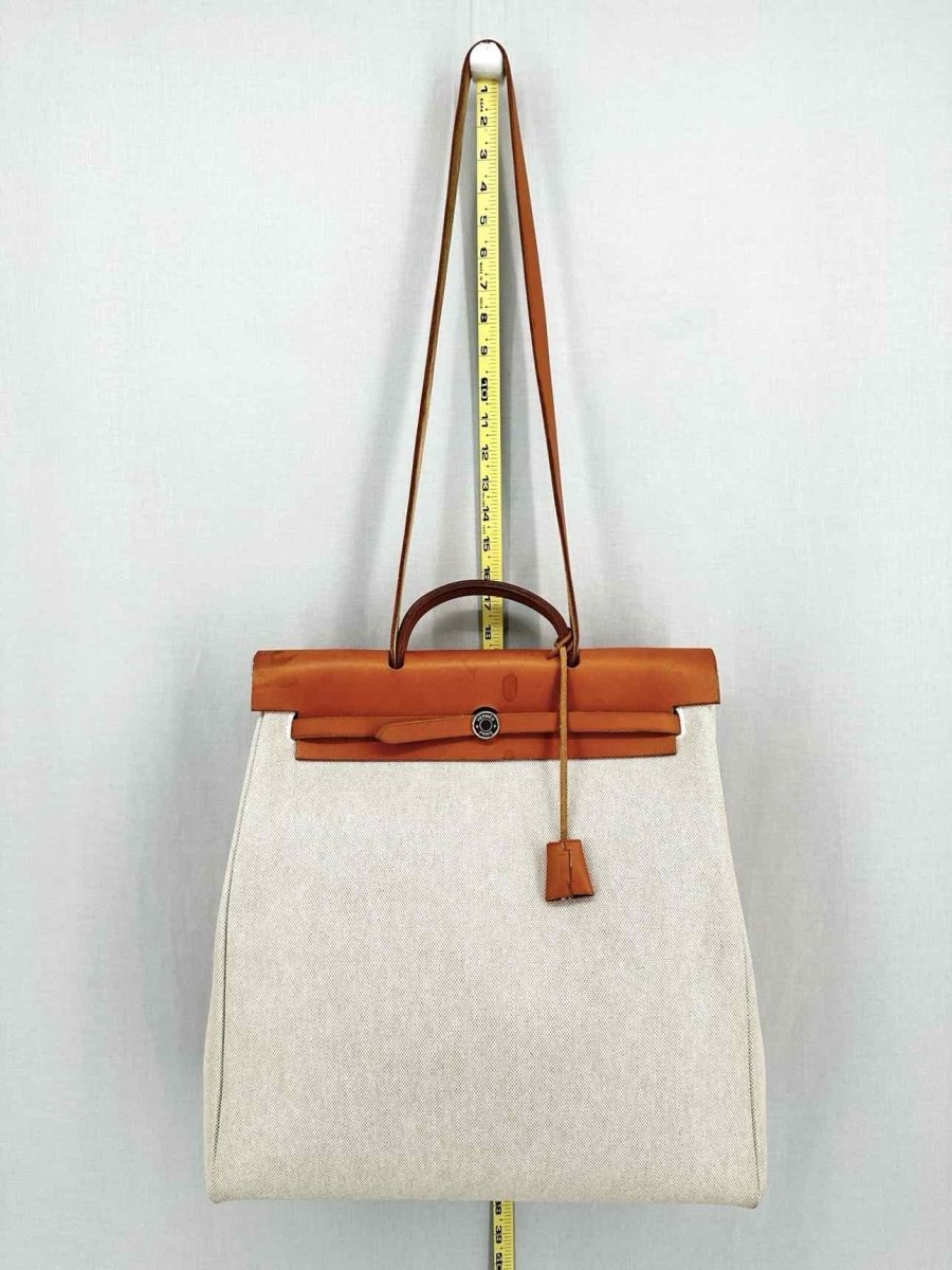 Pre - loved HERMES Herbag Naturel Top Handle at Reems Closet