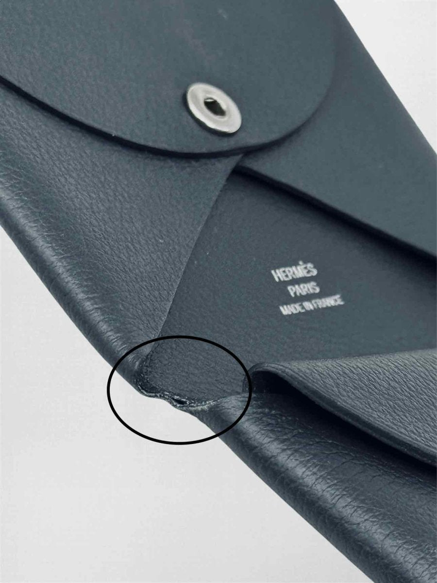 Pre-loved HERMES New Bleu Ocean Card Holder at Reems Closet