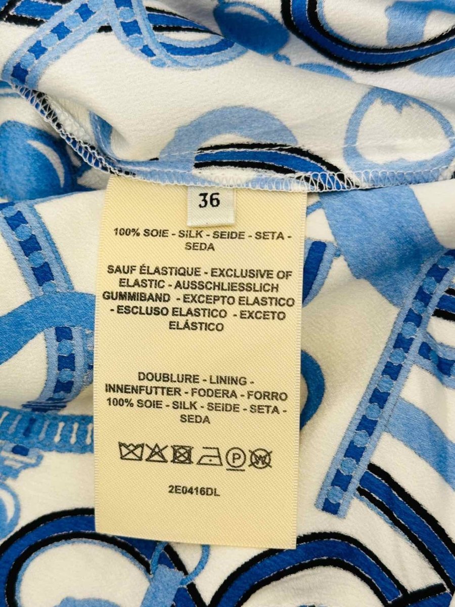 Pre - loved HERMES Oversized White & Blue Top & Pants Outfit US4 at Reems Closet