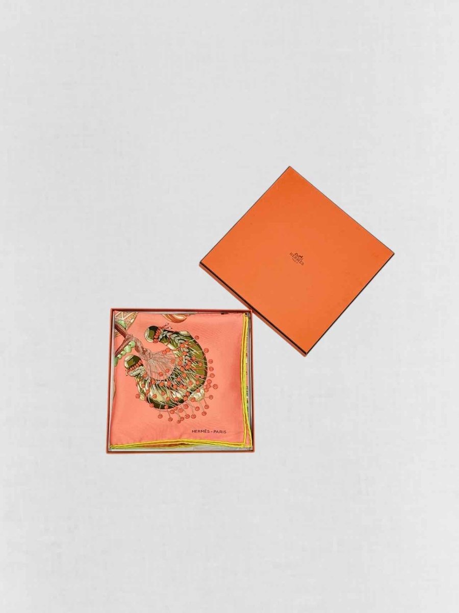 Pre - loved HERMES Pink Multicolor Scarf at Reems Closet