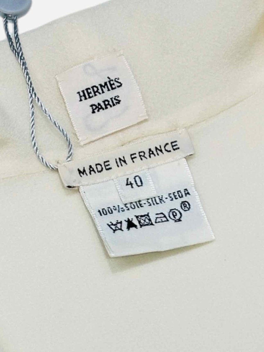 Pre - loved HERMES Sleeveless Cream Size US 8 Top at Reems Closet
