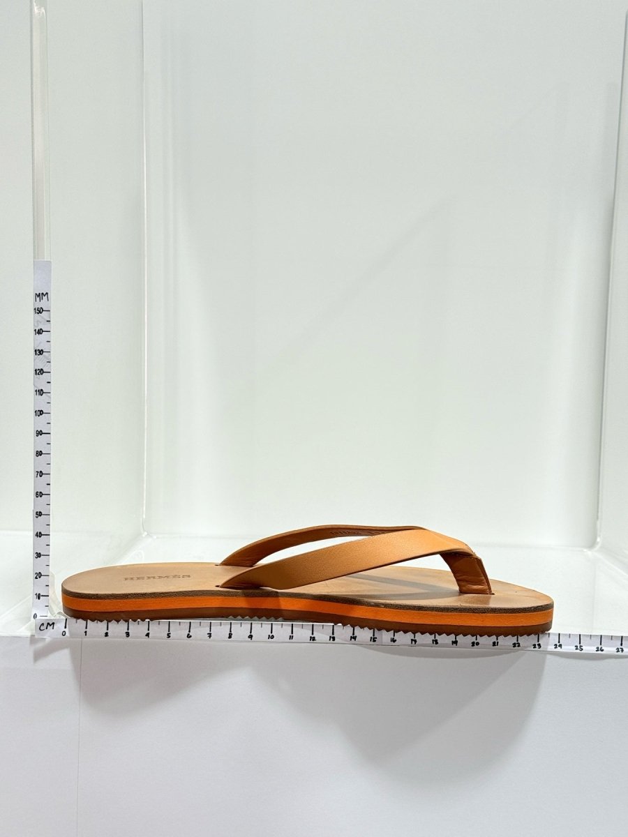 Pre - loved HERMES Summer Thong Tan Size EU 37.5 Flats at Reems Closet