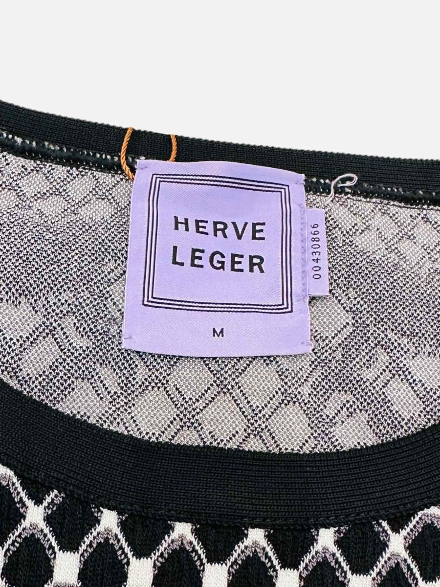 Pre - loved HERVE LEGER Knit Black Multicolor Size Medium Top at Reems Closet