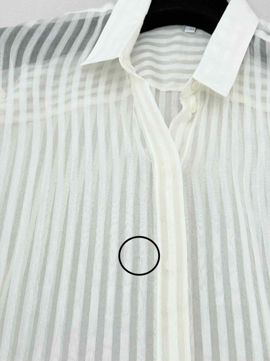 Pre - loved IRO Cream Striped Size US 2 Shirt at Reems Closet