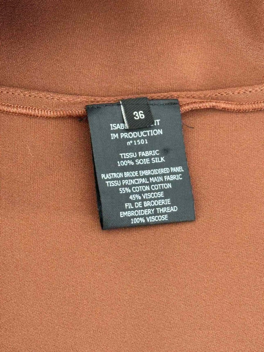 Pre - loved ISABEL MARANT Brown Embroidered Size US 4 Top at Reems Closet